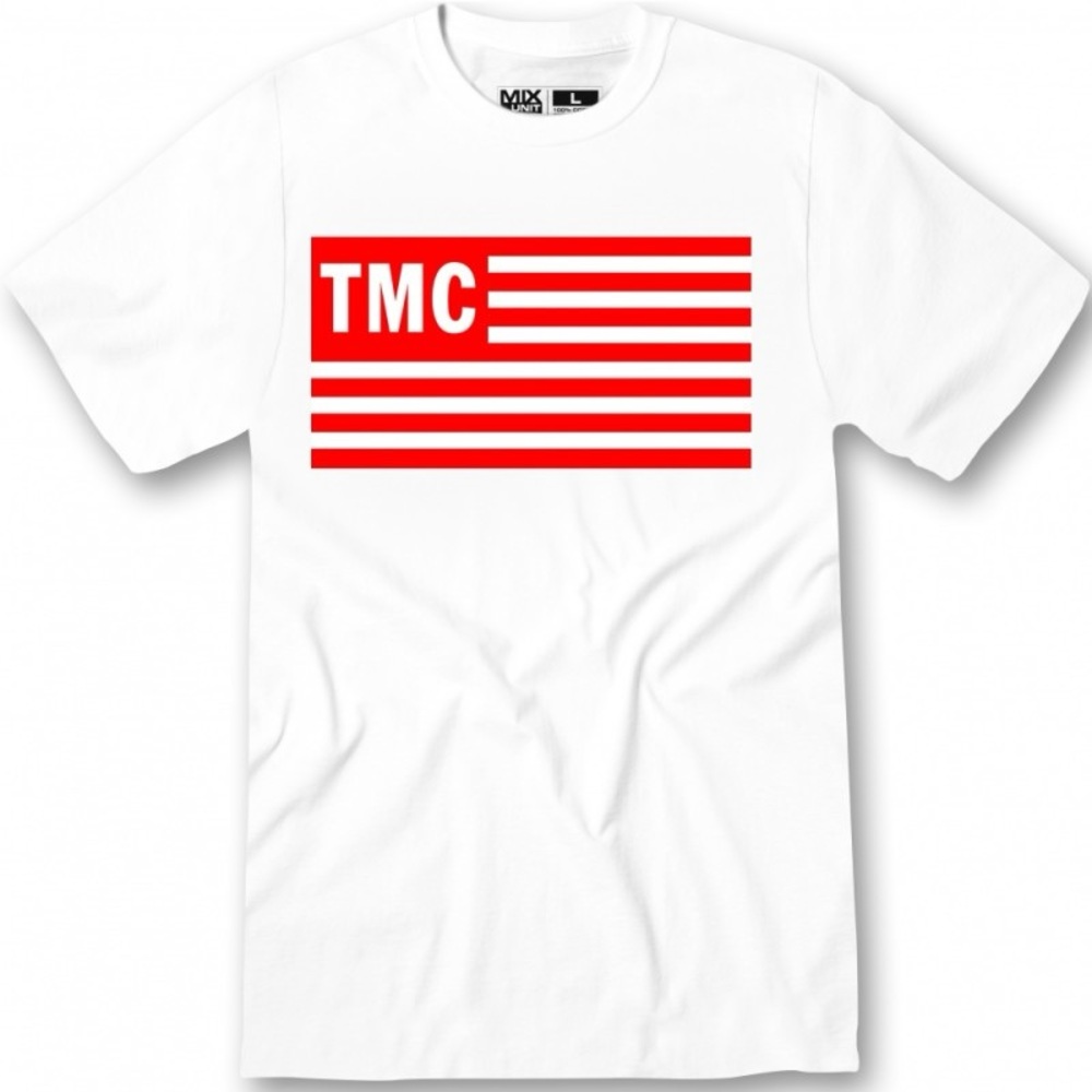 The Marathon Clothing White Tee with Red TMC Graphic